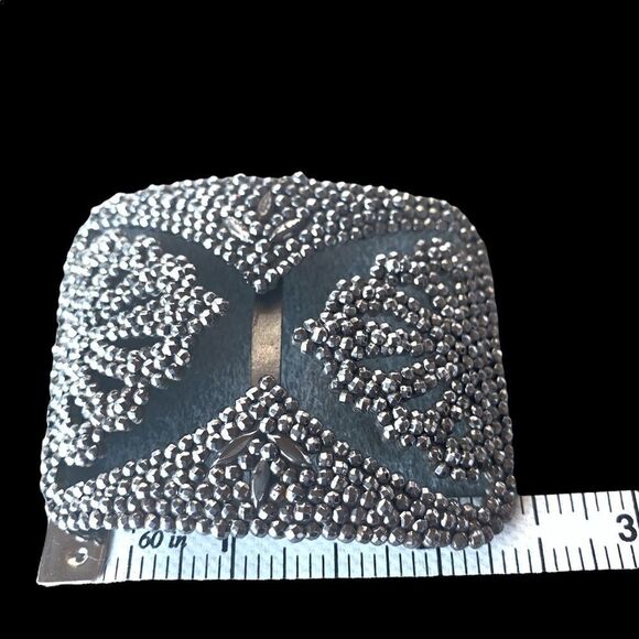 French Victorian antique silver steel buckle